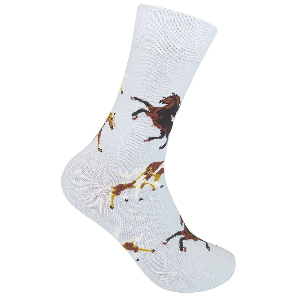 Horse Crew Socks Blue