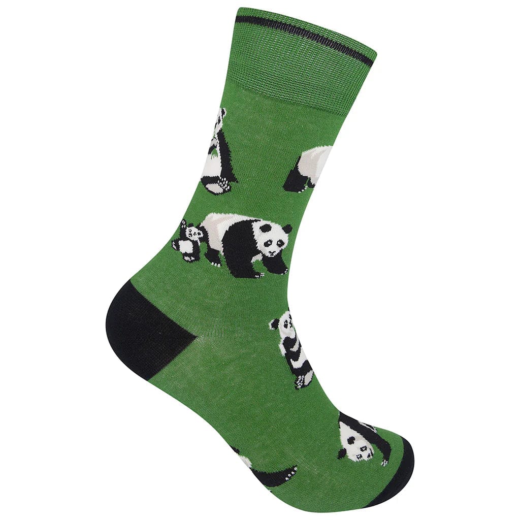 Panda Crew Socks Green