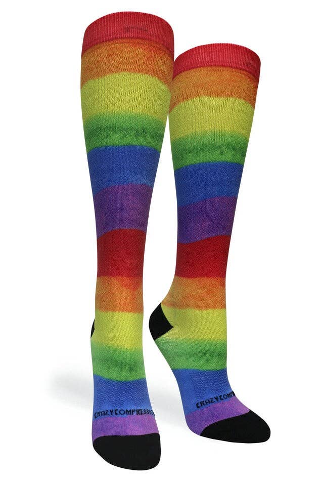 360 Rainbow Paint OTC Compression Socks (Standard & Extra Wide) Crazy Compression
