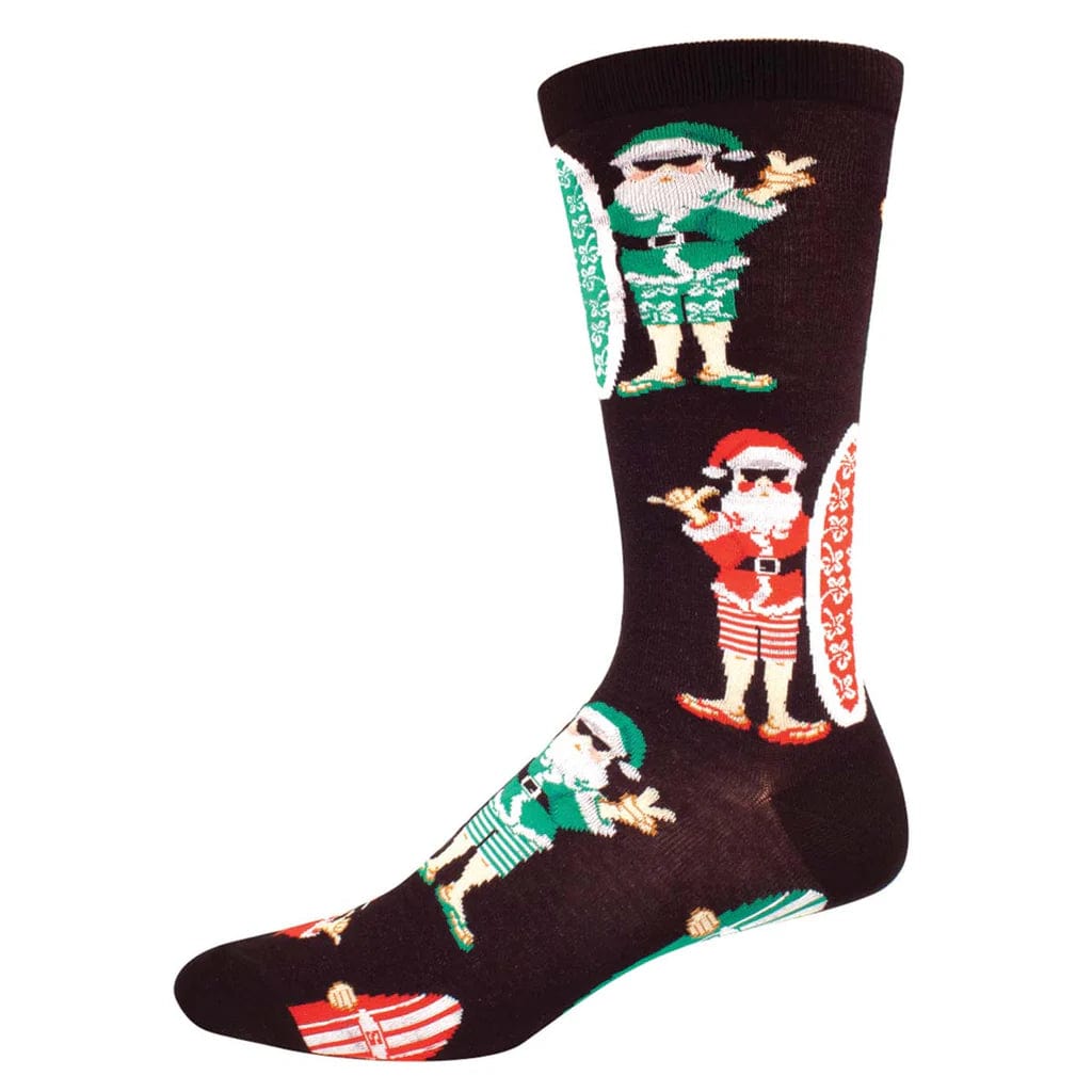 Surf Santa Men’s Crew Socks Black