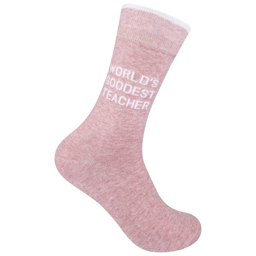 World's Goodest Teacher Unisex Crew Socks Pink