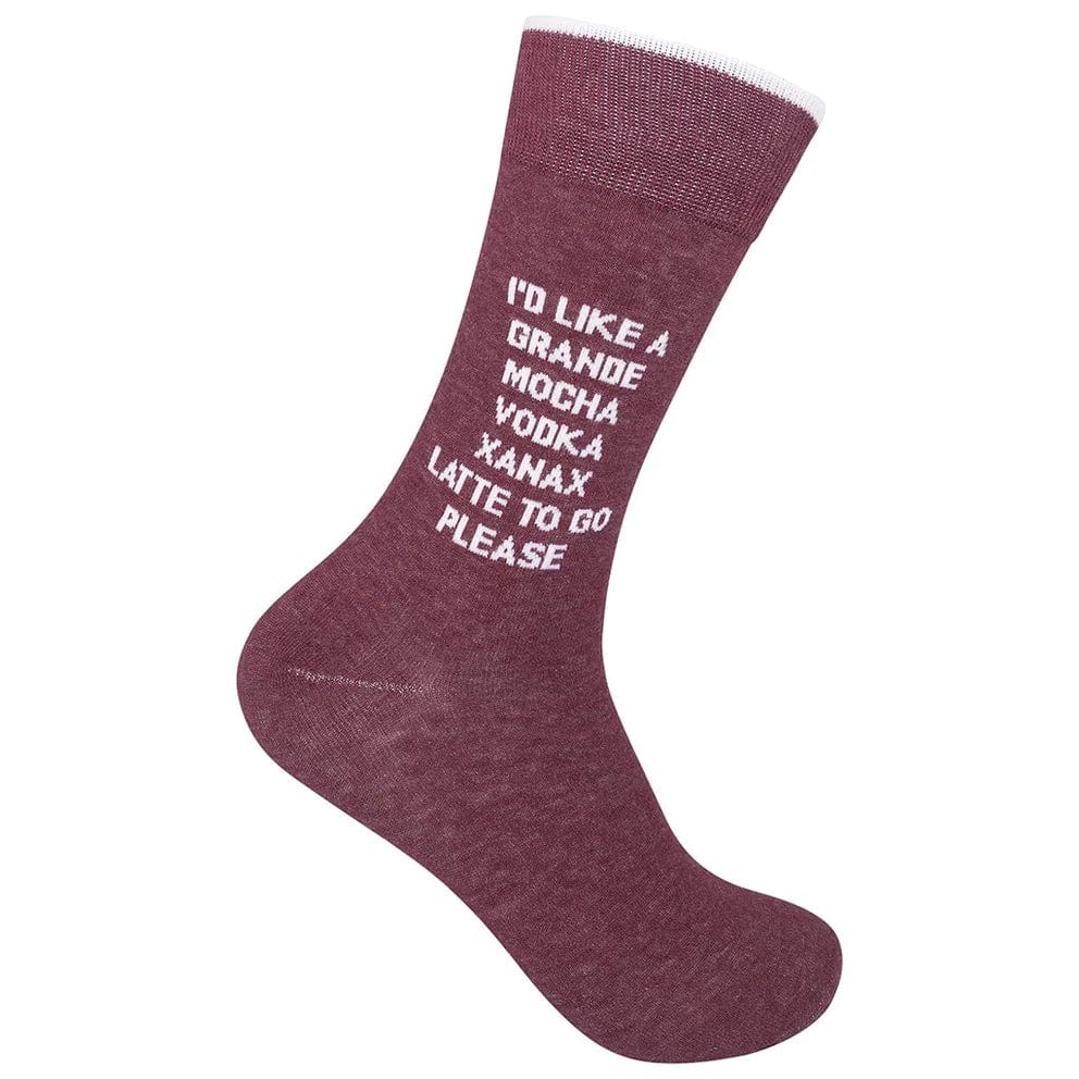 Grande Mocha Vodka Xanax Latte Unisex Crew Socks Wine