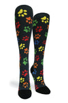 360 Paw Prints Black OTC Compression Socks (Standard & Extra Wide) Crazy Compression