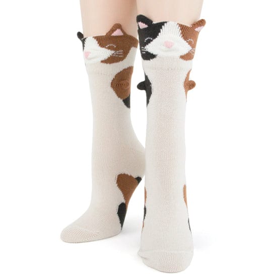 Calico Cat Women&#39;s 3D Socks Ivory