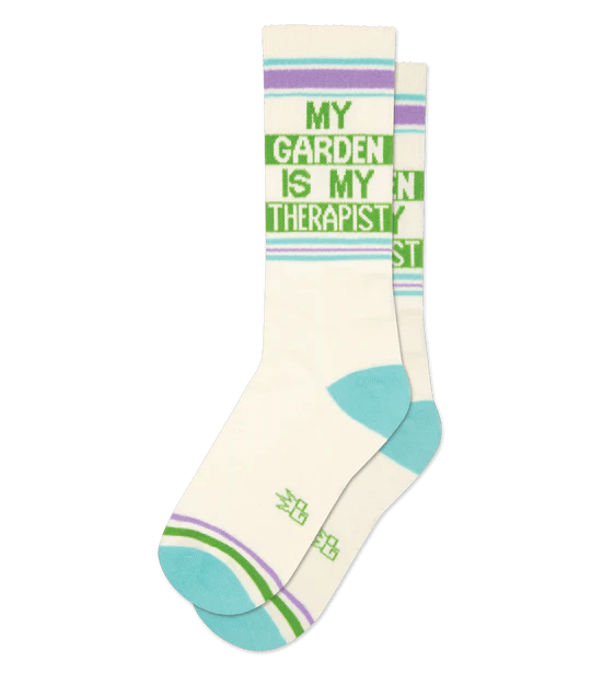 My Garden Is My Therapist Unisex Crew Socks Ivory