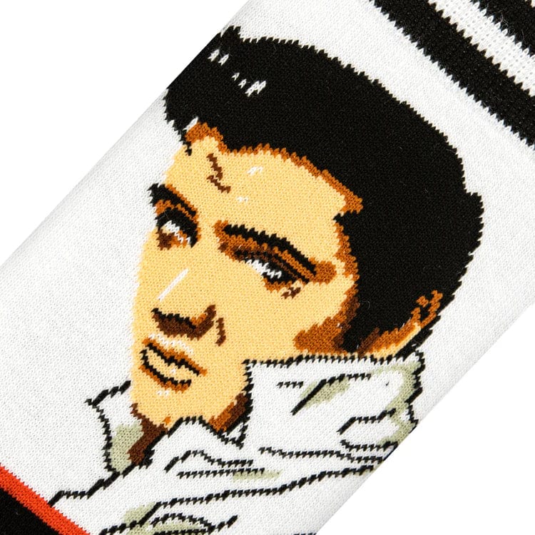Elvis Glam Men's Crew Socks White