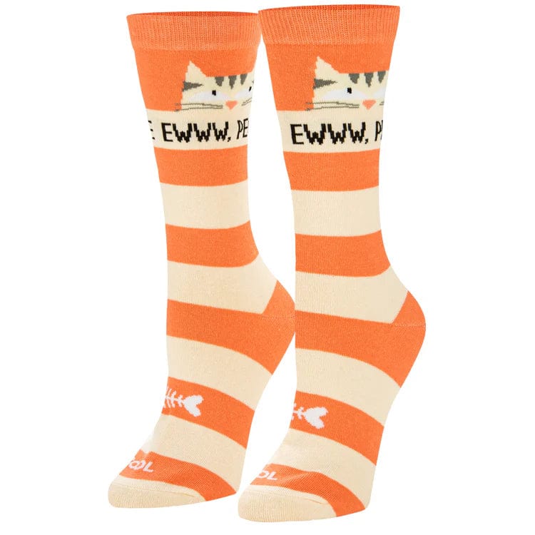 Eww People Cats Women's Crew Socks Orange