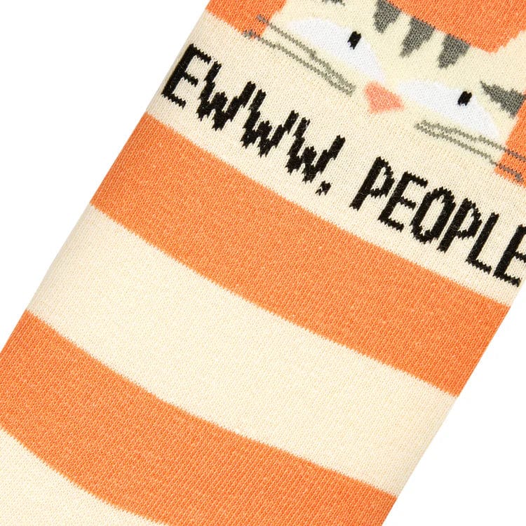 Eww People Cats Women's Crew Socks Orange