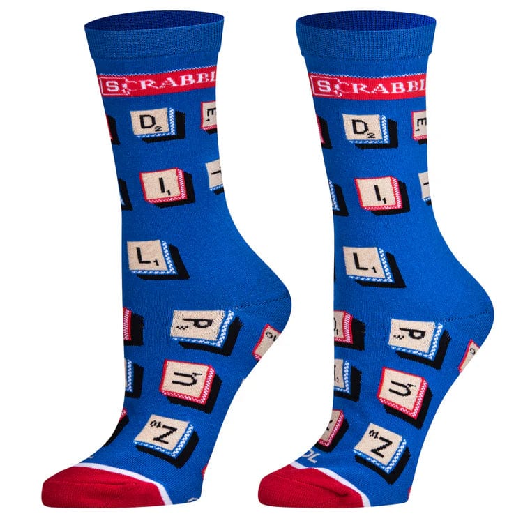 Scrabble Letters Women's Crew Socks Blue