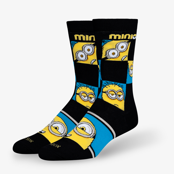 Minions Squares Men's Crew Socks Black