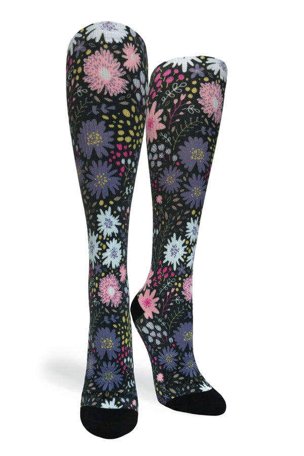 360 Night Garden OTC Compression Socks (Standard & Extra Wide) Standard Width / Standard 15-20mmhg / LG/XL (shoe size 10-13) Crazy Compression
