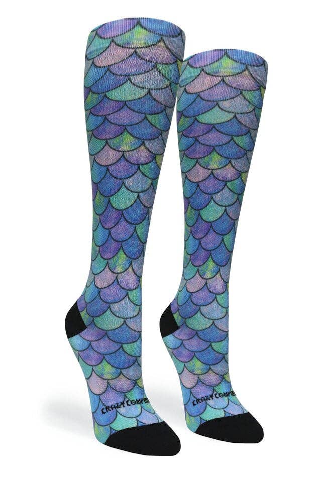 360 Mermaid Teal Compression Socks SM/MD Crazy Compression