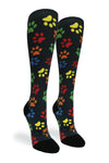 360 Paw Prints Black OTC Compression Socks (Standard & Extra Wide) Crazy Compression