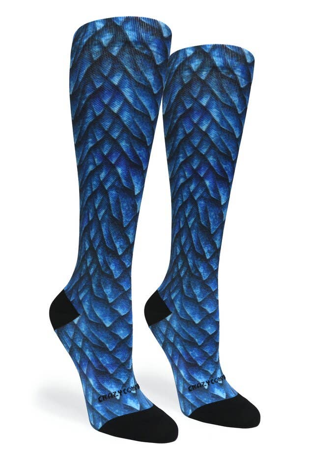 360 Cobalt Dragon Compression Socks LG/XL (shoe size 10-13) Crazy Compression
