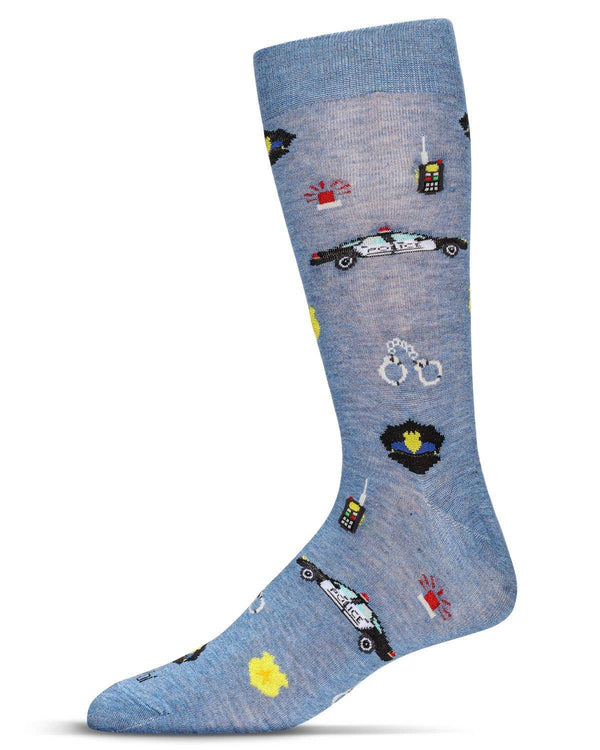 Men's Police Bamboo Crew Socks 10-13 / Denim Heather Infinity Classics International Inc.