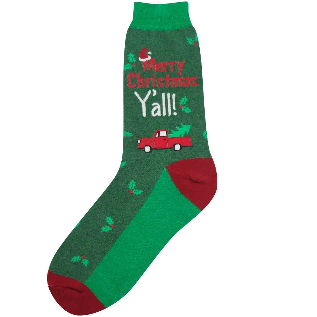 Christmas Y'all Women's Crew Socks Green