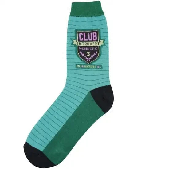 Introvert Club Women's Crew Socks Green
