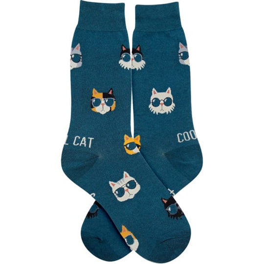 Cool Cats Men's Crew Socks Blue