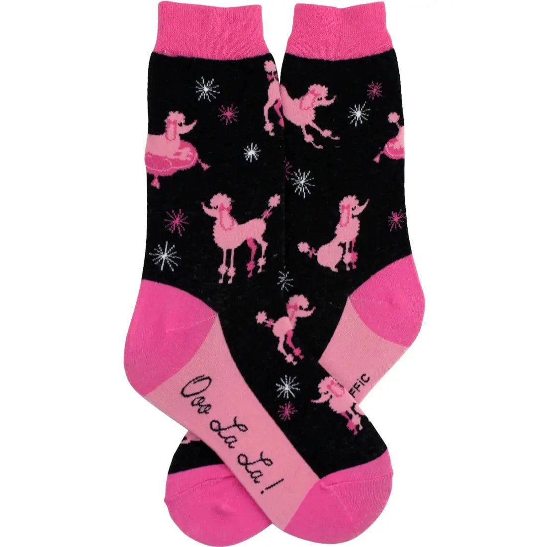 Pink Poodle Women's Crew Socks Black