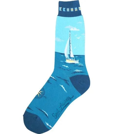 Sailboat Men's Crew Socks Blue