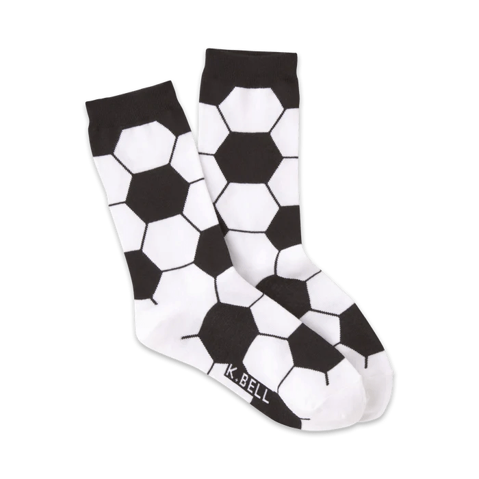 Soccer Ball Women's Crew Socks White