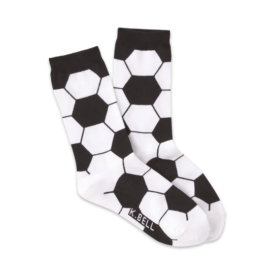 Soccer Ball Women's Crew Socks White