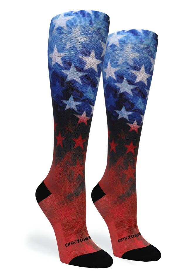 360 Stars of Glory OTC Compression Socks (Standard & Extra Wide) Crazy Compression