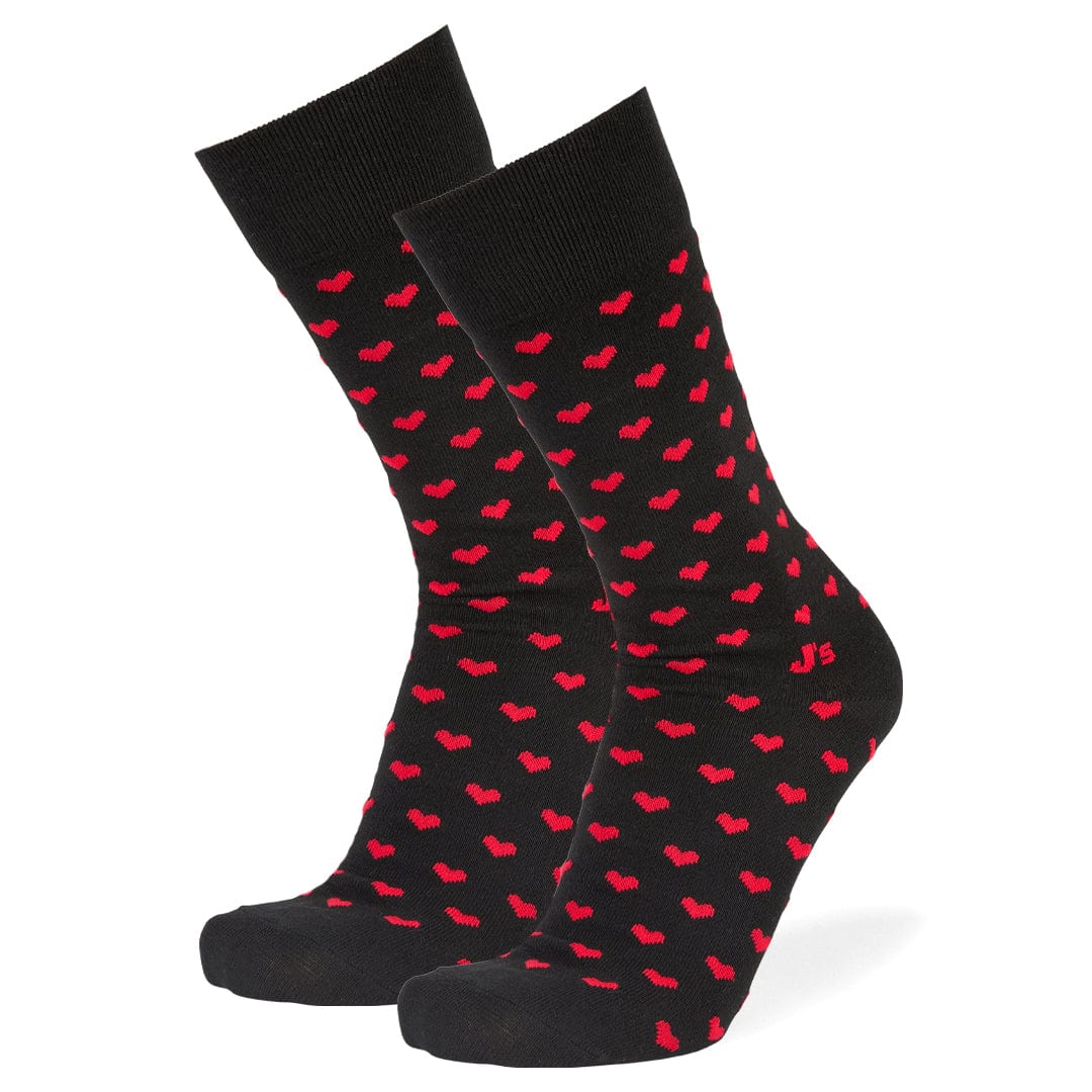 Allover Hearts Crew Socks Men's / Black