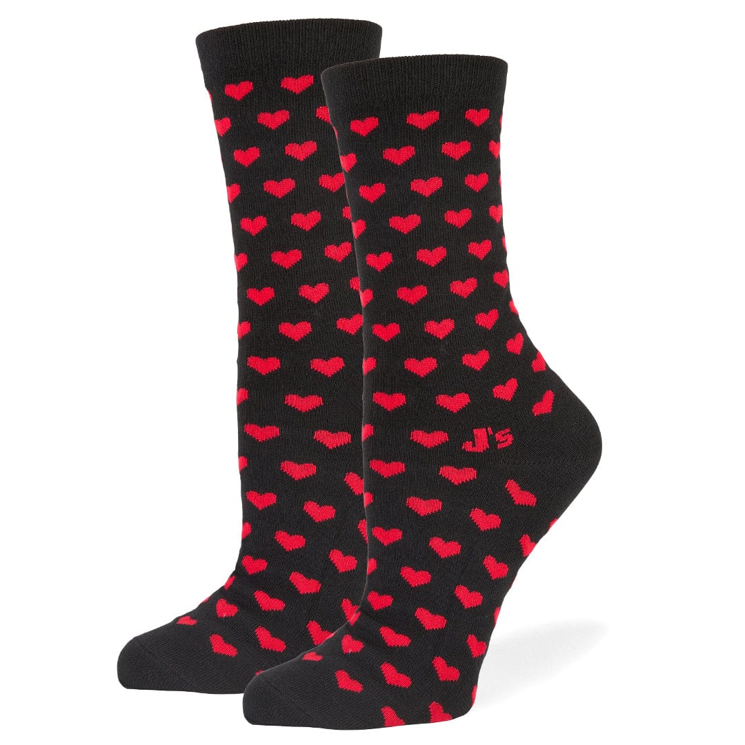 Allover Hearts Crew Socks Women's / Black