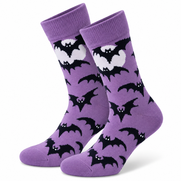 Bats in the Moonlight Crew Socks Medium Can Do Socks