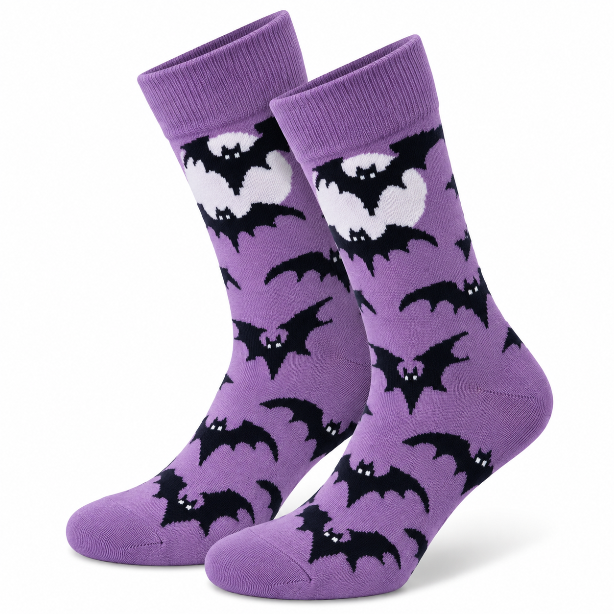 Bats in the Moonlight Crew Socks Medium Can Do Socks