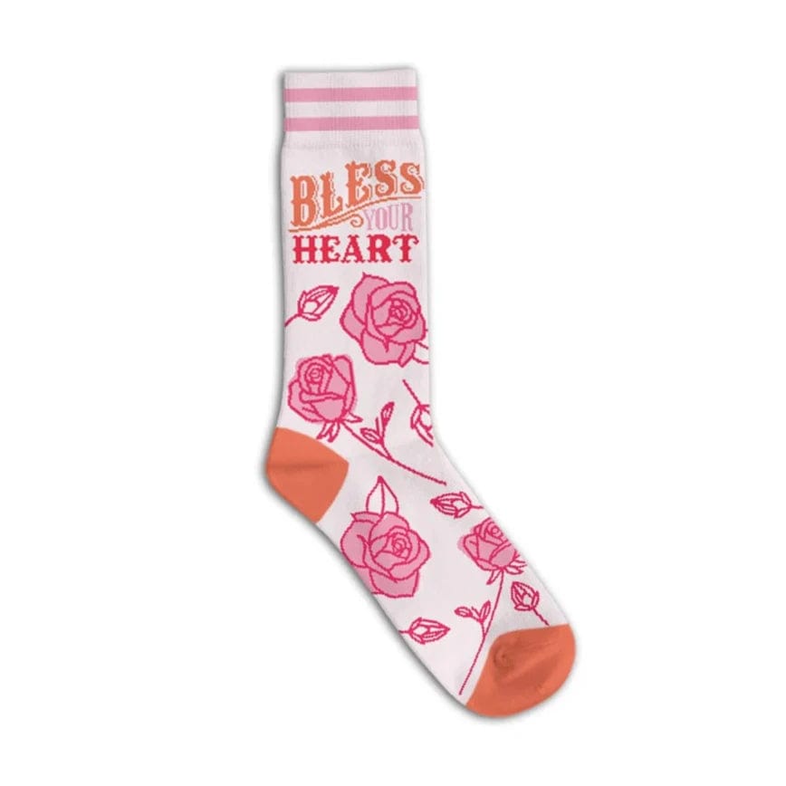 Bless Your Heart Crew Socks White