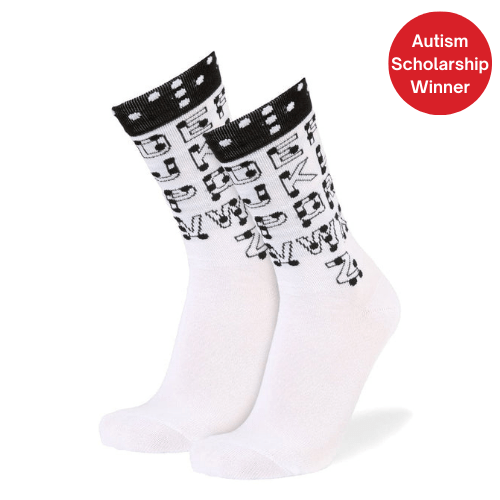 Braille Crew Socks White / Large