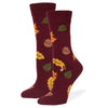 Autumn Leaves Crew Socks Wine / Medium