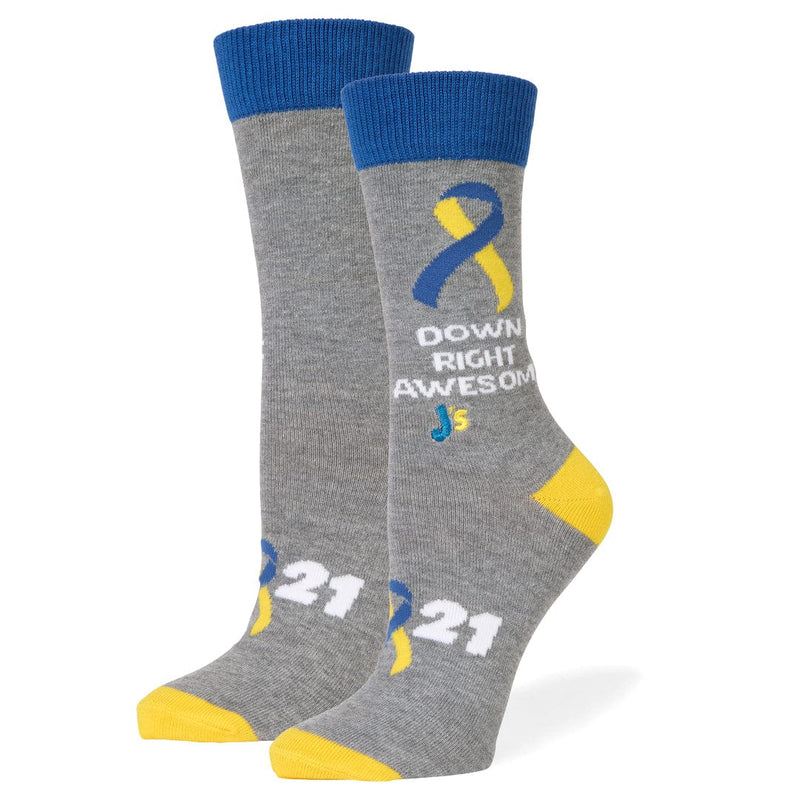 Down Right Awesome Crew Socks Grey / Medium