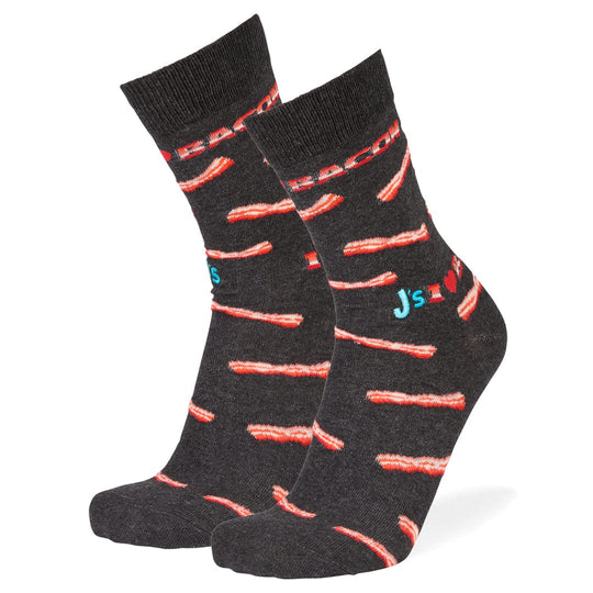 Bacon Crew Socks Grey / Large