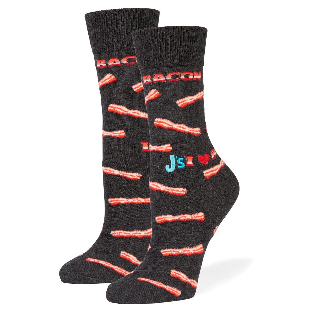 Bacon Crew Socks Grey / Medium