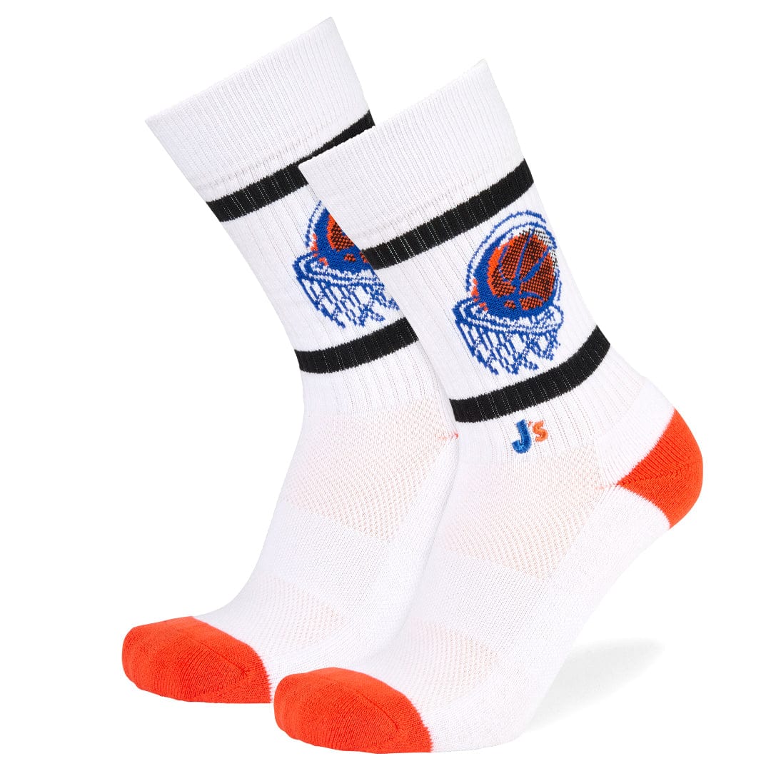 WNBA Crew Socks - Large, White With Red, White & Blue Logo - Brand New