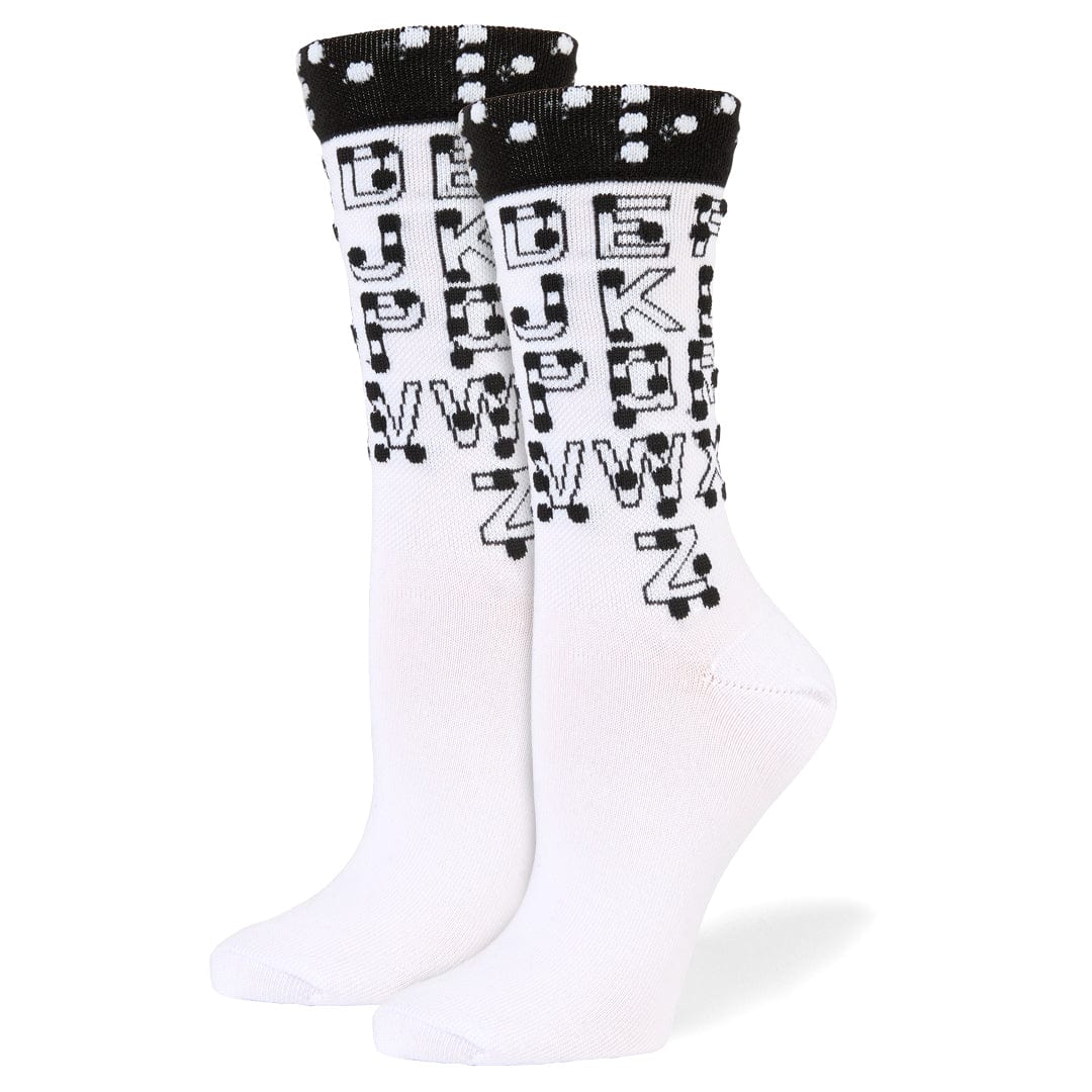 Braille Crew Socks White / Medium