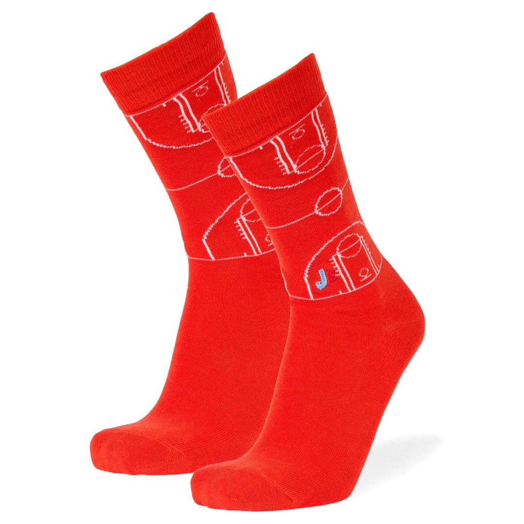 Basketball Court Crew Socks Orange
