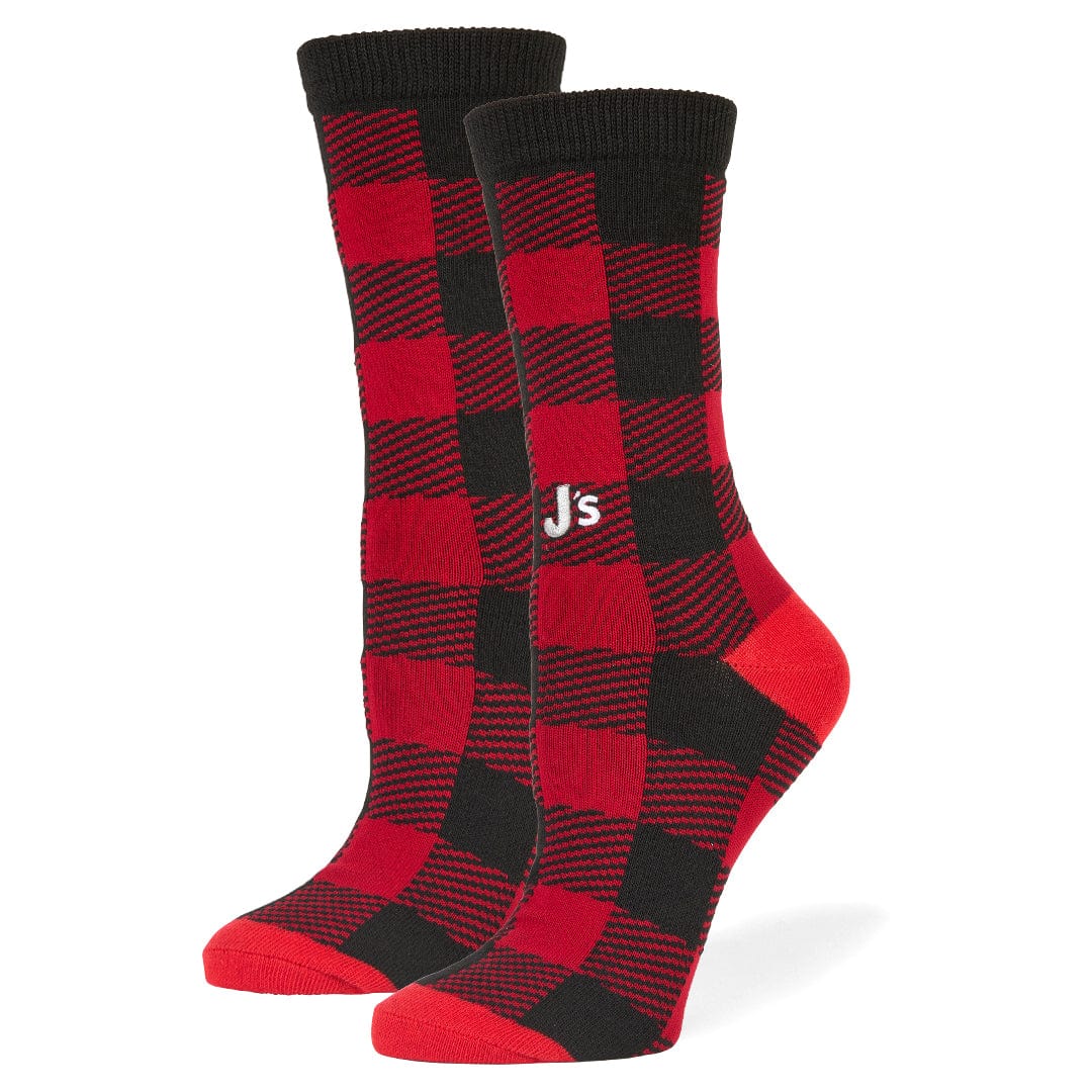 Buffalo Plaid Crew Socks Red/Blue / Medium