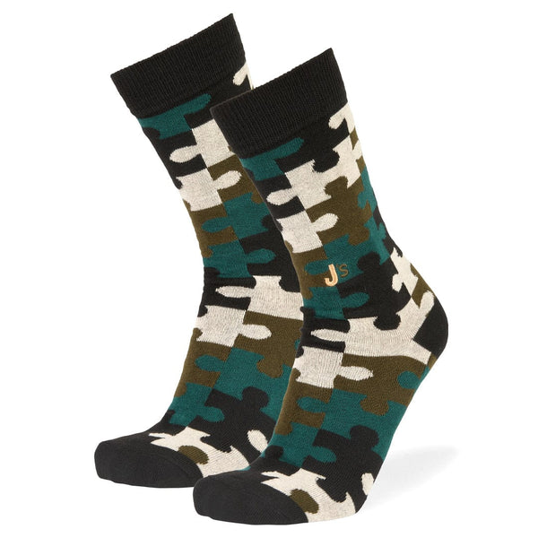 Camouflage Crew Socks Black / Large