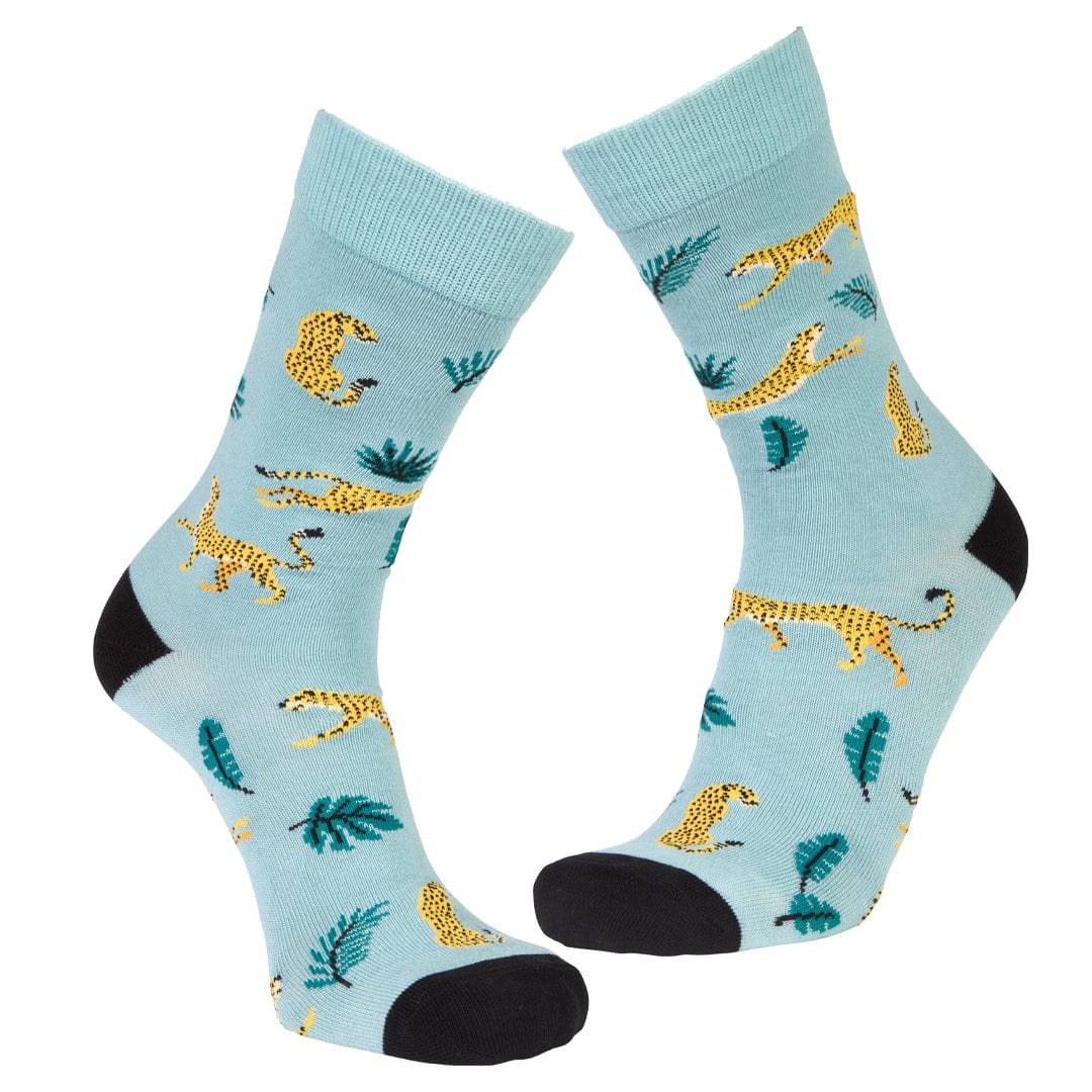 Cheetahs Crew Socks Aqua / Large
