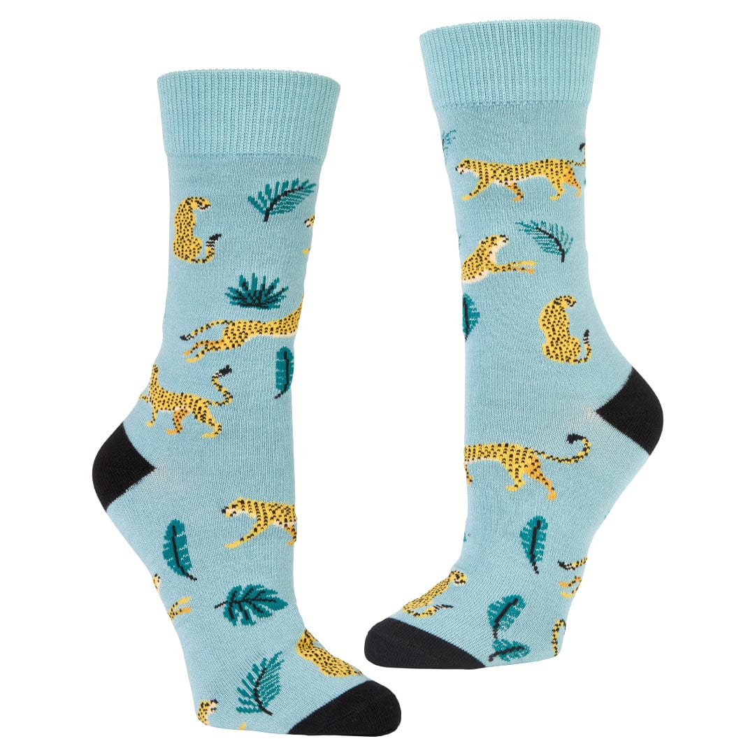 Cheetahs Crew Socks Aqua / Medium