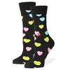 Conversation Hearts Crew Socks Black / Medium