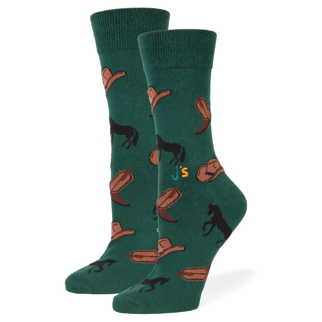 Cowboy Crew Socks Green / Medium