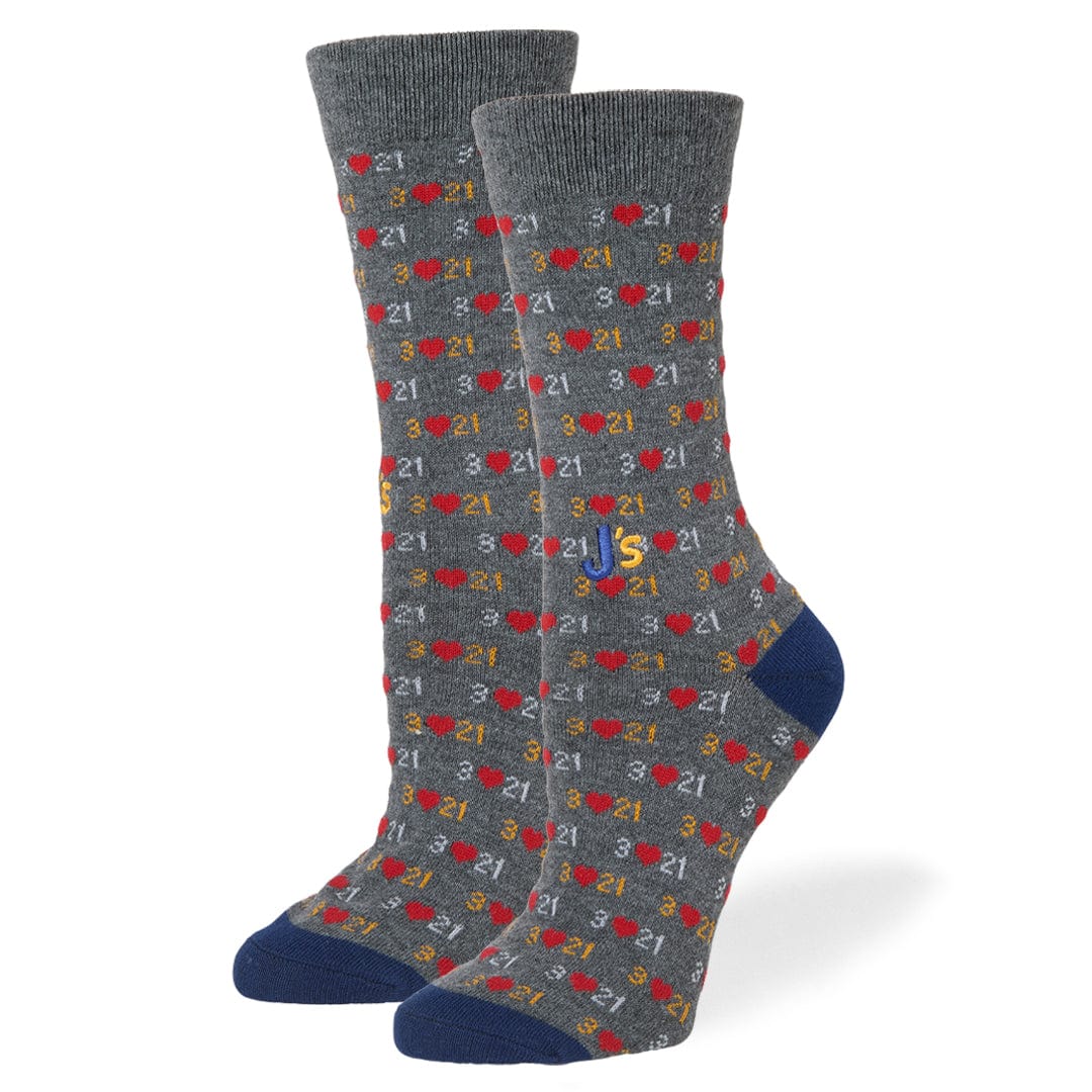 Down Syndrome Awareness Knit Crew Socks Grey / Medium