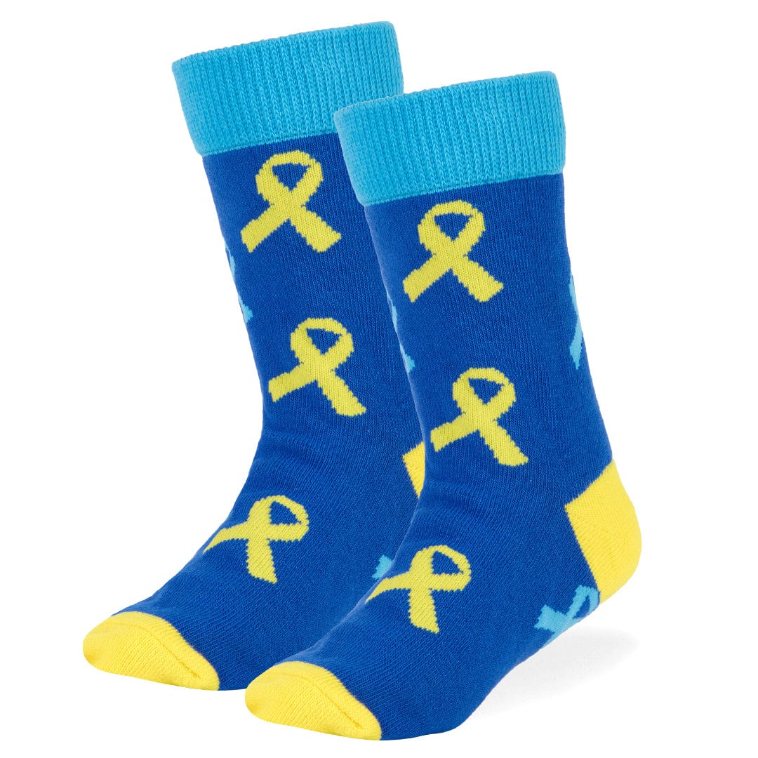 Down Syndrome Multi Ribbon Crew Socks Blue / Small