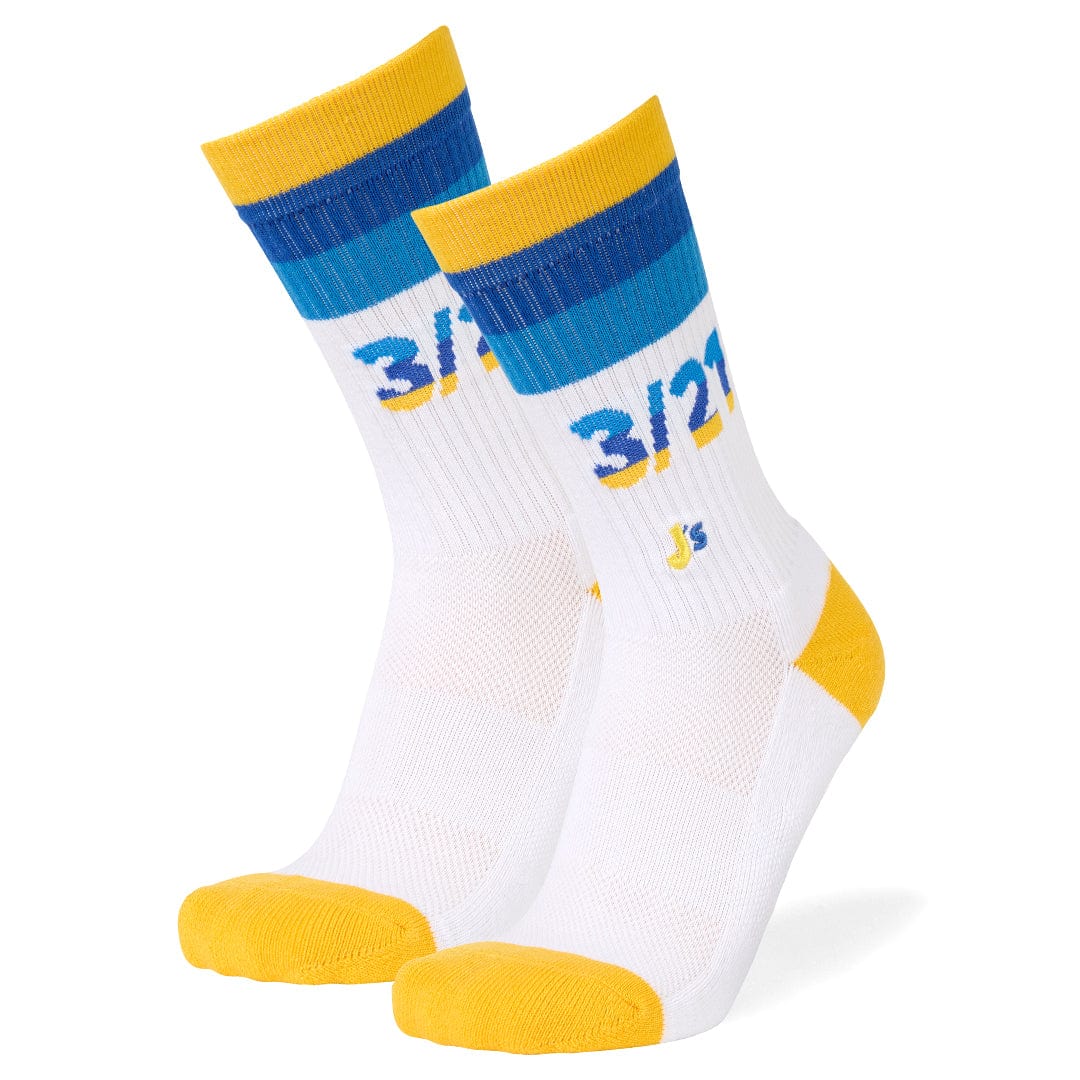 Down Syndrome 3 21 Athletic Crew Socks White / Large