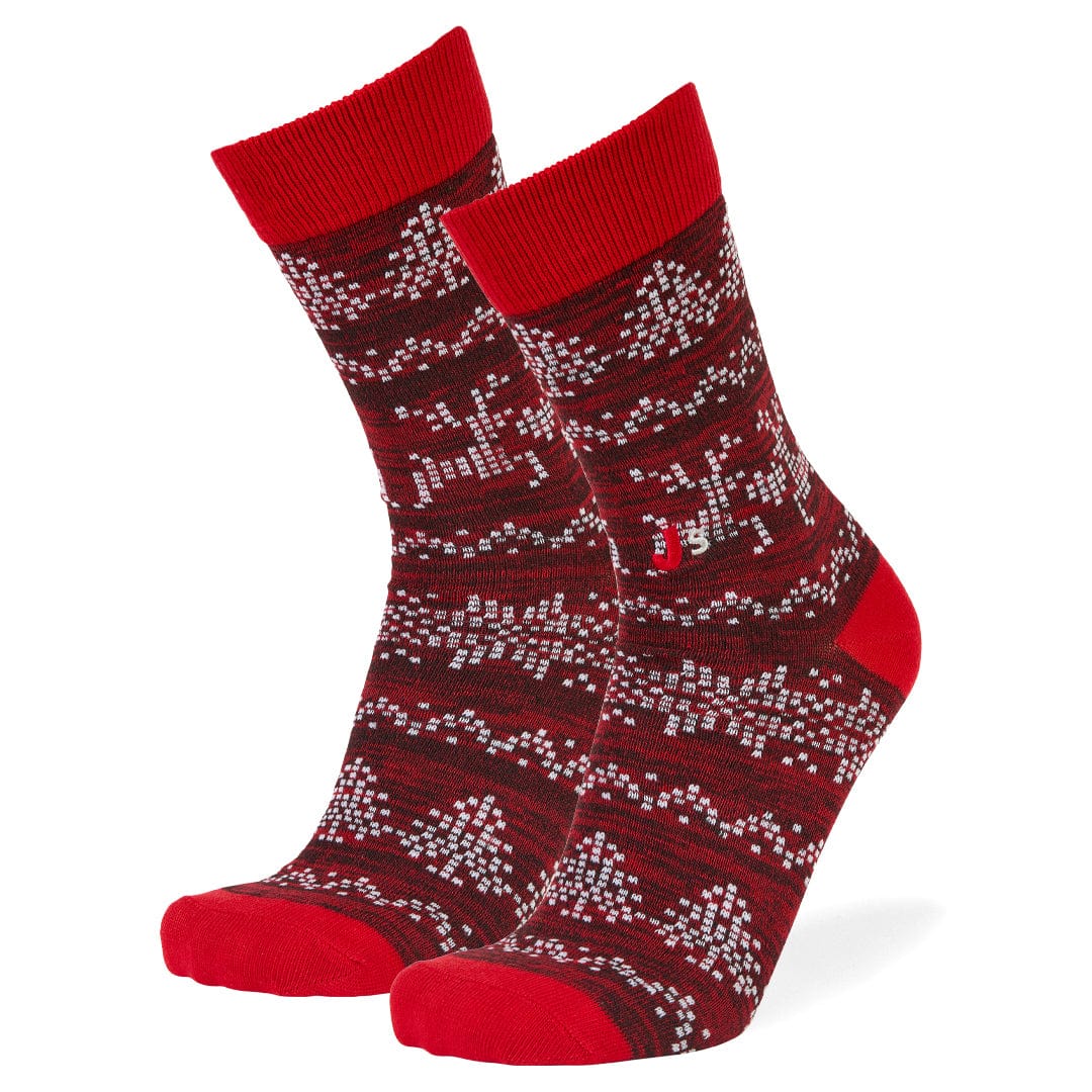 Fairisle Crew Socks Red/Blue / Large